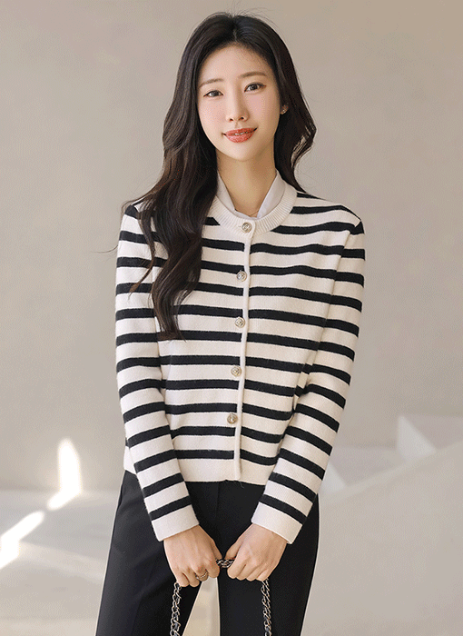 ボーダーニットカーディガン cd44215