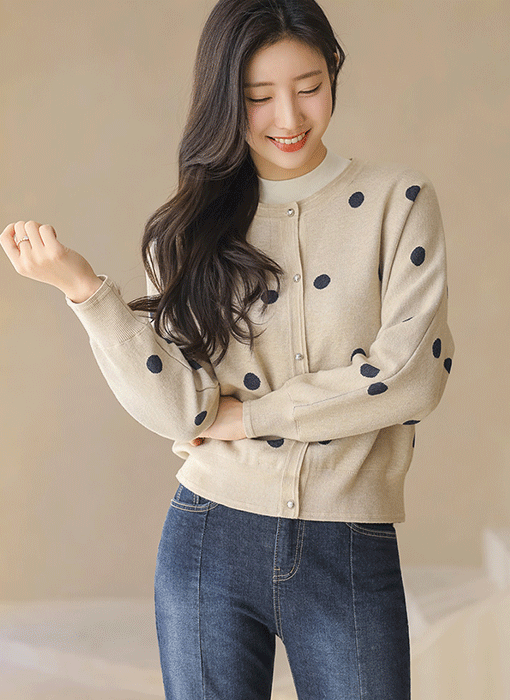 ラメドット ニットカーディガン cd44248