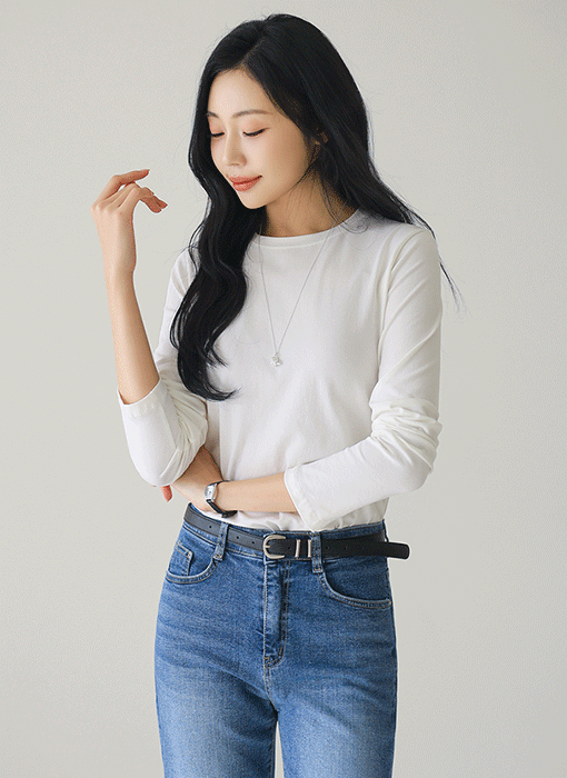 [THE ONME] シルケット加工 ベーシック クルーネックＴシャツ ts44317