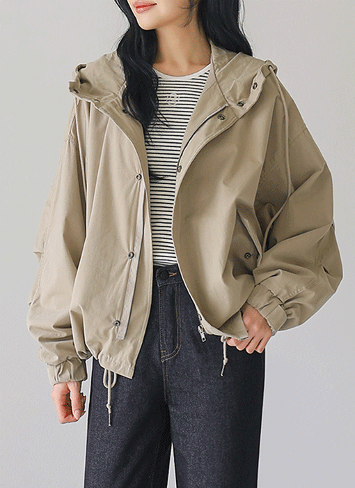 [THE ONME] オーバーフィット フード付きブルゾン jp44320