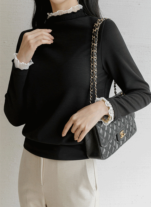 [LouisAngel] ラメプリーツドッキングメローフリルＴシャツ ts42253