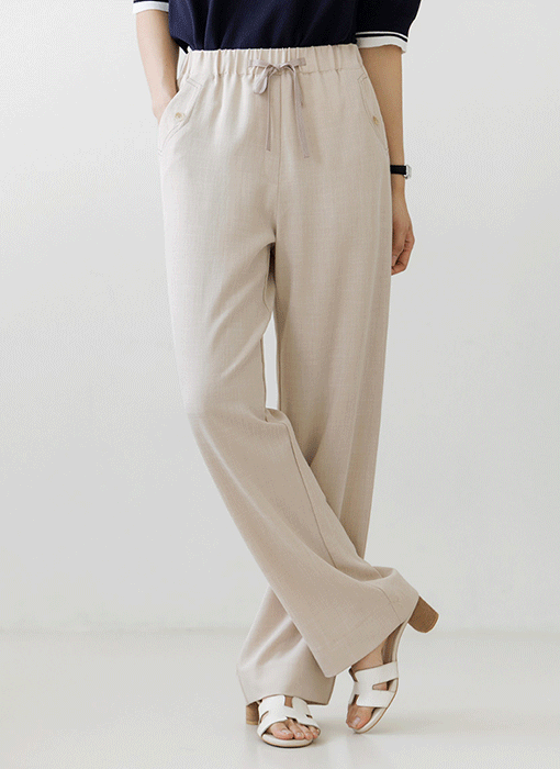 [THE ONME] テンセルリネンステッチポケットワイドスラックス pt40188