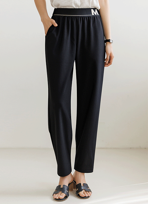 [THE ONME] レタリングウエストゴムテーパードパンツ pt40233