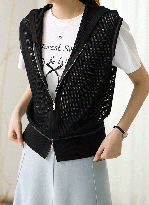 メッシュダブルジップパーカー vt41082