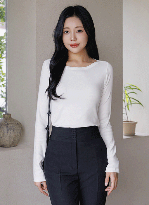 【6色展開】[THE ONME] ボートネックモーダルコットンＴシャツ ts42268