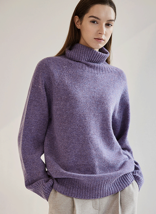 [THE ONME] ホールガーメント ウールブレンド タートルネックニット nt20286					