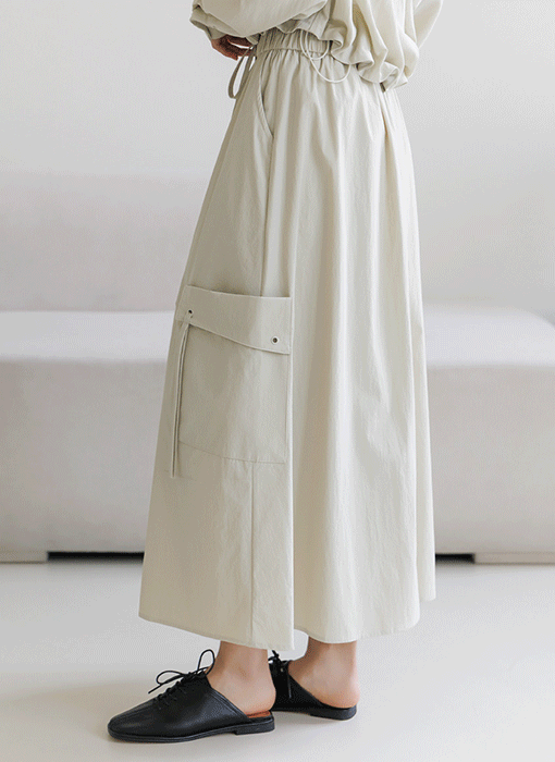 [THE ONME] ピックポケット フレアロングスカート sk39747