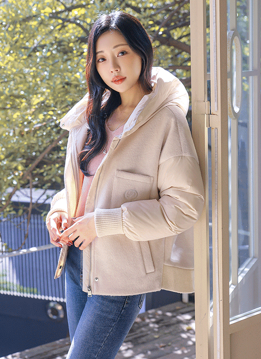 [THE ONME] ウール100 切り替えダウンコート jp42715