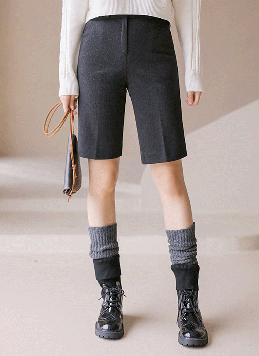 ヘリンボーン柄サイドスリットハーフパンツpt42799