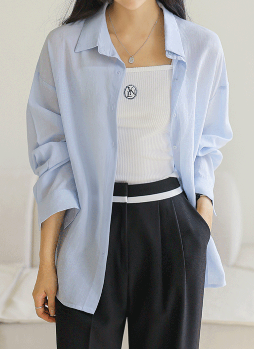 [THE ONME] ルーズフィットベーシックシルケットシャツブラウス bl39702