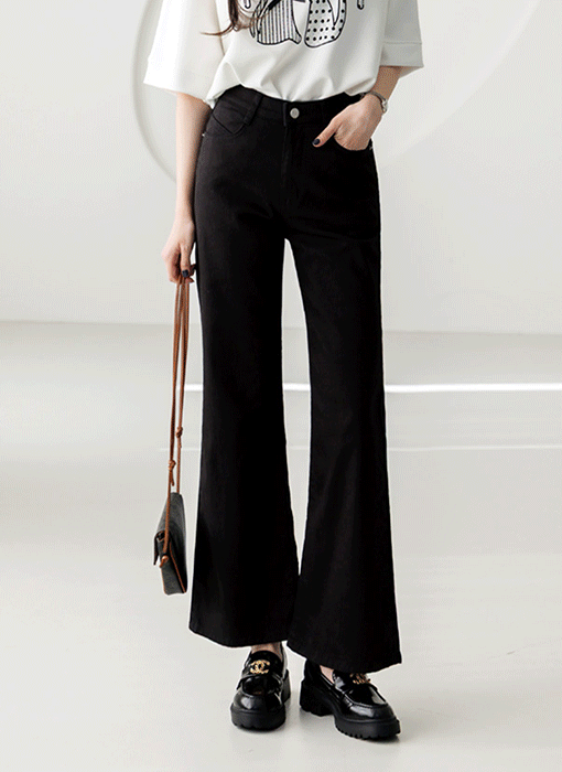 【コットン&デニム2種】ポケット刺繍ワイドフレアパンツ pt44794