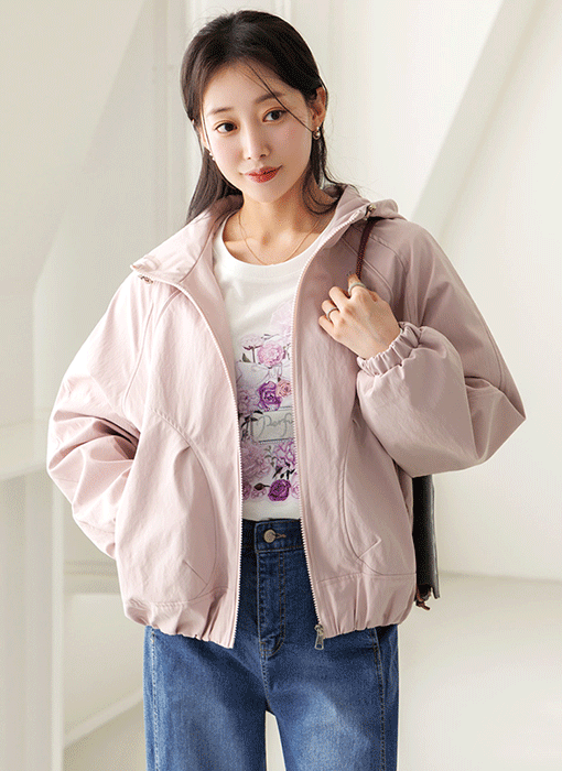 フード付き ギャザーブルゾン jk44803