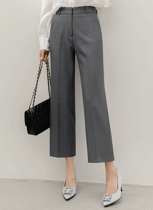 クロップド丈ストレートスラックスパンツ pt44830