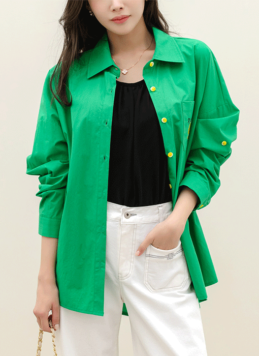 スペース刺繍オーバーフィットブラウス bl45086