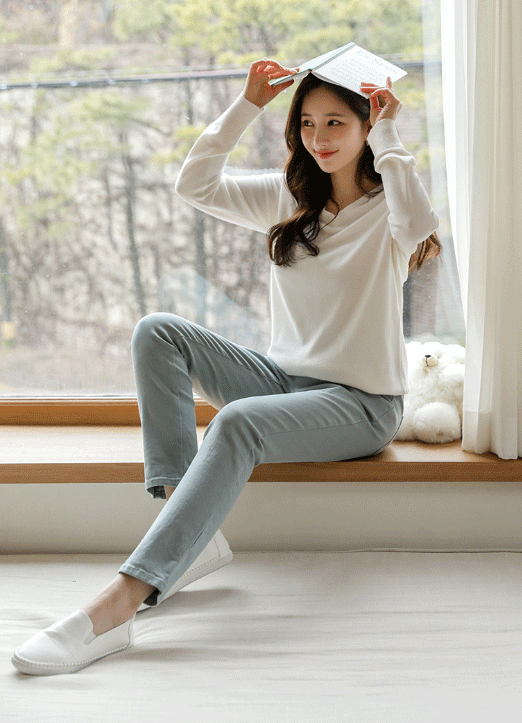 【4色展開】ウエストゴムストレートコットンパンツ pt13538