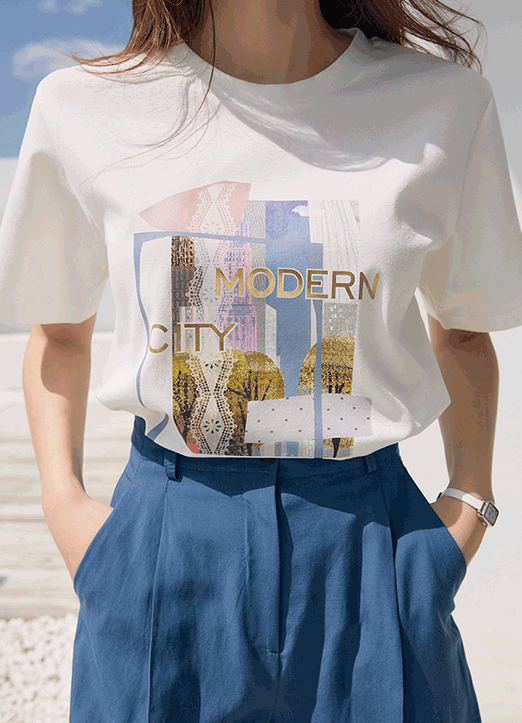 拍コラージュプリント 半袖Tシャツ ts14832