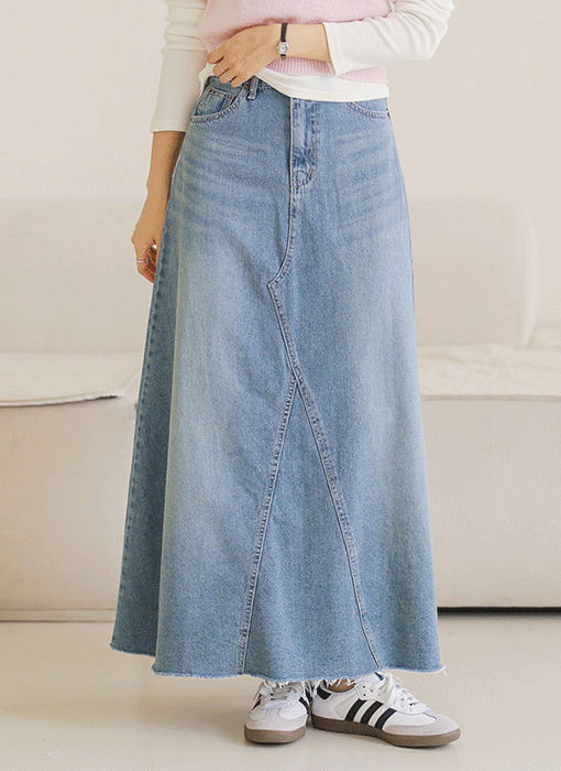 [THE ONME] フロント切り替えマキシデニムスカート sk39471