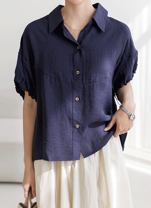 [THE ONME] 袖ドロストドロップショルダールーズフィットブラウス bl40344