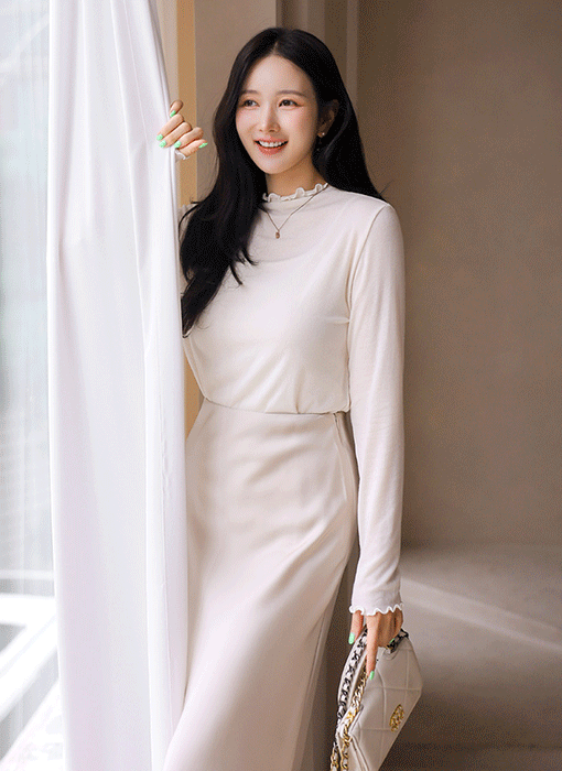 メローステッチフリルテンセルTシャツ42580