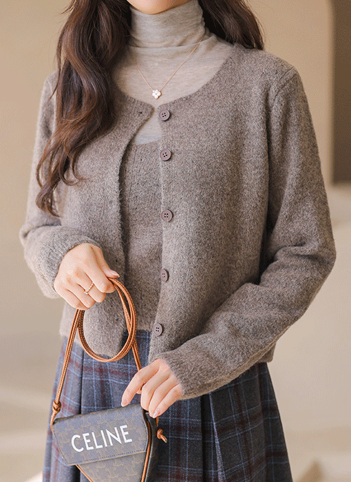 【2点特価】ウールニットキャミソール＆カーディガン セットアップ SET42751