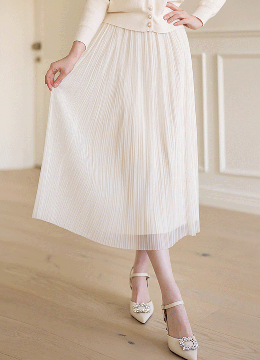【企画特価】チュールレースプリーツスカート sk22794