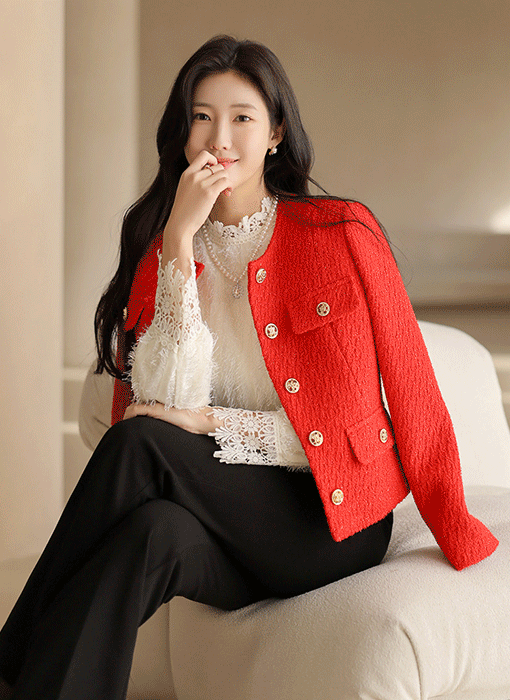 スカラップレースシャギーブラウス bl38130