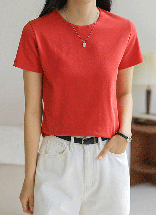 【8色展開】[THE ONME] セミクロップ半袖Ｔシャツ ts39348