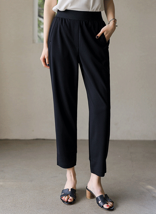 ウエストゴム 9分丈スラックスパンツ pt45278