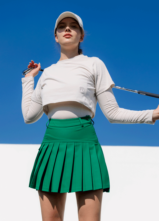 【QoG】[ゴルフウェア] ポケット付きプリーツスカート sk18730