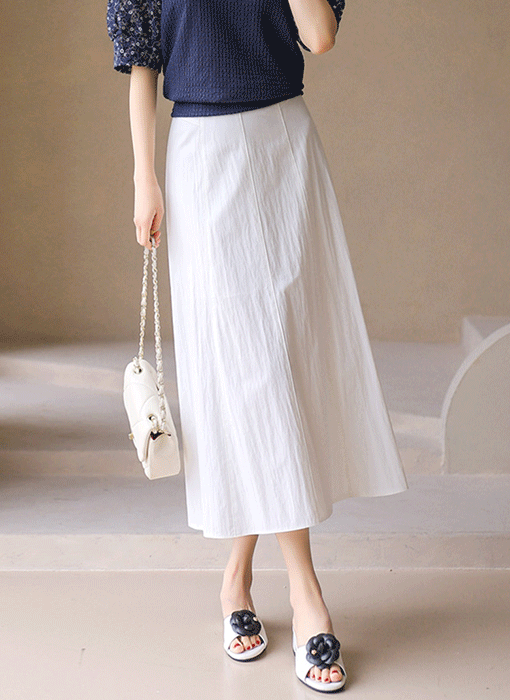 切り替えライン コットンロング スカート sk45341