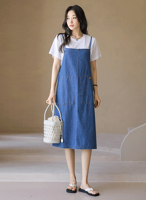 [THEONME] ビックポケット デニムキャミワンピース op45386