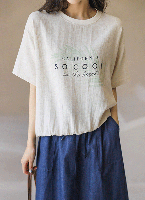 [THE ONME] ウエストシャーリング クールリネンＴシャツ ts45665