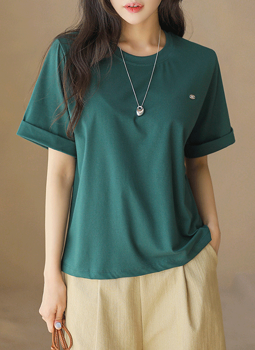 [THE ONME] ペンダント付きロールアップＴシャツ ts45728