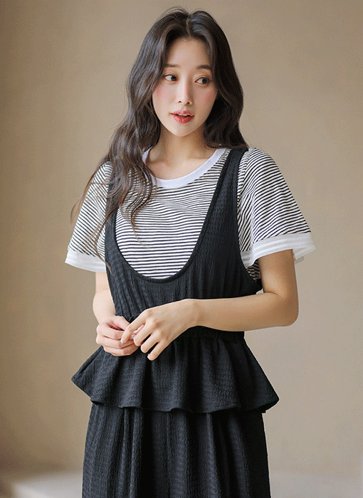 [無地＆ボーダー][THE ONME] フレアスリーブＴシャツ ts46614