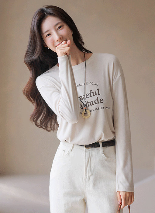 レタリングプリントクルーネックＴシャツ ts46808