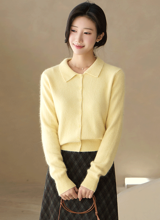 라라나 보송보송 포근 래빗퍼 울 블렌딩 카라 니트